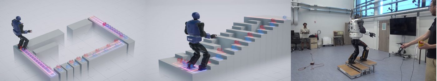 NAS: Talos in simulation (corridor, staircase) and on the real robot